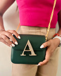 Personalised Green Crossbody Bag by Prerto — front view