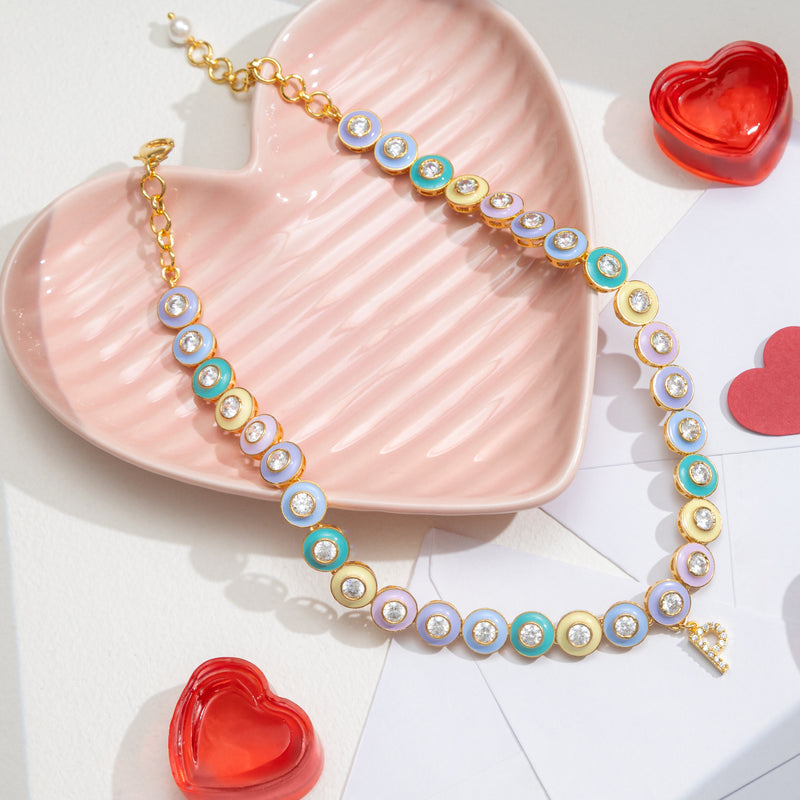 Personalised Pastels Single Letter Choker Necklace by Prerto — gifting jewellery