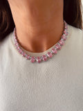 Anicka Blossom Oval Diamond Line Necklace Set — front view — Prerto