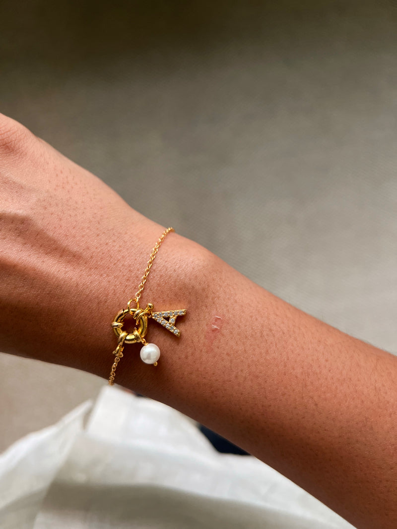 Locked in Love Personalised Pearl Charm Bracelet by Prerto — gifting jewellery