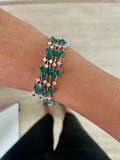 5 Layer Dimonte Emerald Drop Line Bracelet by Prerto — front view