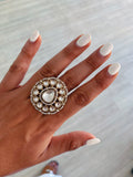 Liyana Medallion Couture Polki Kundan Ring by Prerto — Indian bridal jewellery