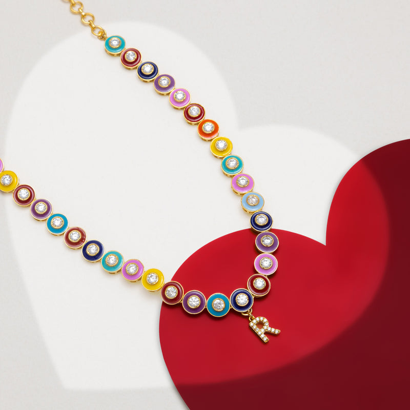 Personalised Over The Rainbow Single Letter Choker Necklace by Prerto — gifting jewellery