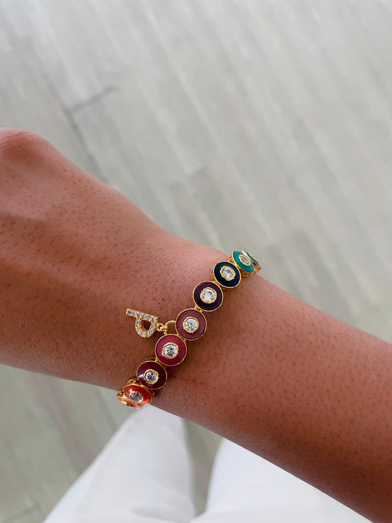 Personalised Over The Rainbow Single Letter Bracelet by Prerto — Rakhi gifting jewellery