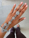 Looping Four Florals Diamond Haath Phool Hand Harness by Prerto — Indian bridal