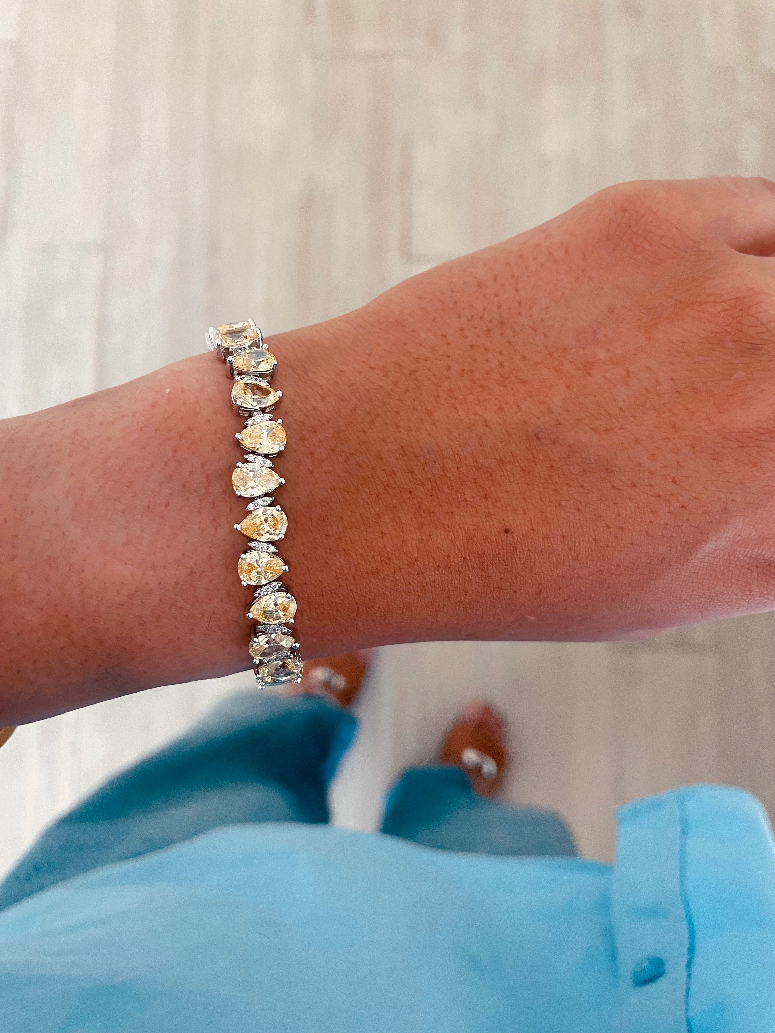 Tear Drop & Golden Glow Diamond Crystal Bracelet by Prerto — Indian & Arab wedding jewellery
