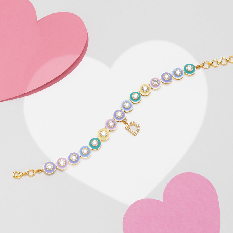 Personalised Pastels Single Letter Bracelet by Prerto — Rakhi gifting jewellery