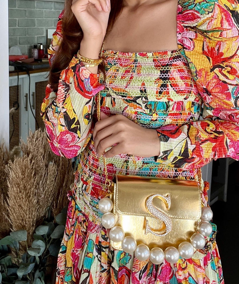 Personalised Gold Crossbody Bag by Prerto — back view