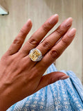 Baguette Citrine Dimonte Cocktail Ring by Prerto — Indian & Arab festive jewellery