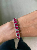 Baguette Ruby Crystal Bracelet by Prerto — Indian & Arab wedding jewellery