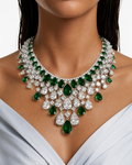 Ruby Infinite Orchid Diamond Necklace Set (ketting en oorbellen)