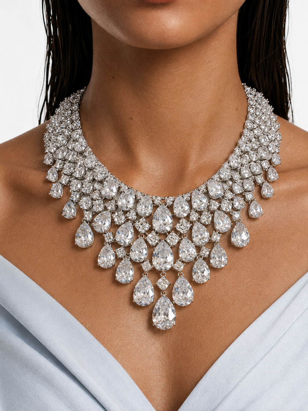 Ruby Infinite Orchid Diamond Necklace Set (ketting en oorbellen)