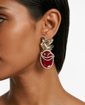 Zevan Ruby Multicolor Diamond-Like Zircon Statement Earrings