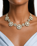 Viha Polki Floral Kundan Diamond Detailing Necklace Set – Necklace & Earrings