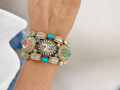 Eliyah Multicolour Kundan with Diamond Detailing Cuff Bracelet