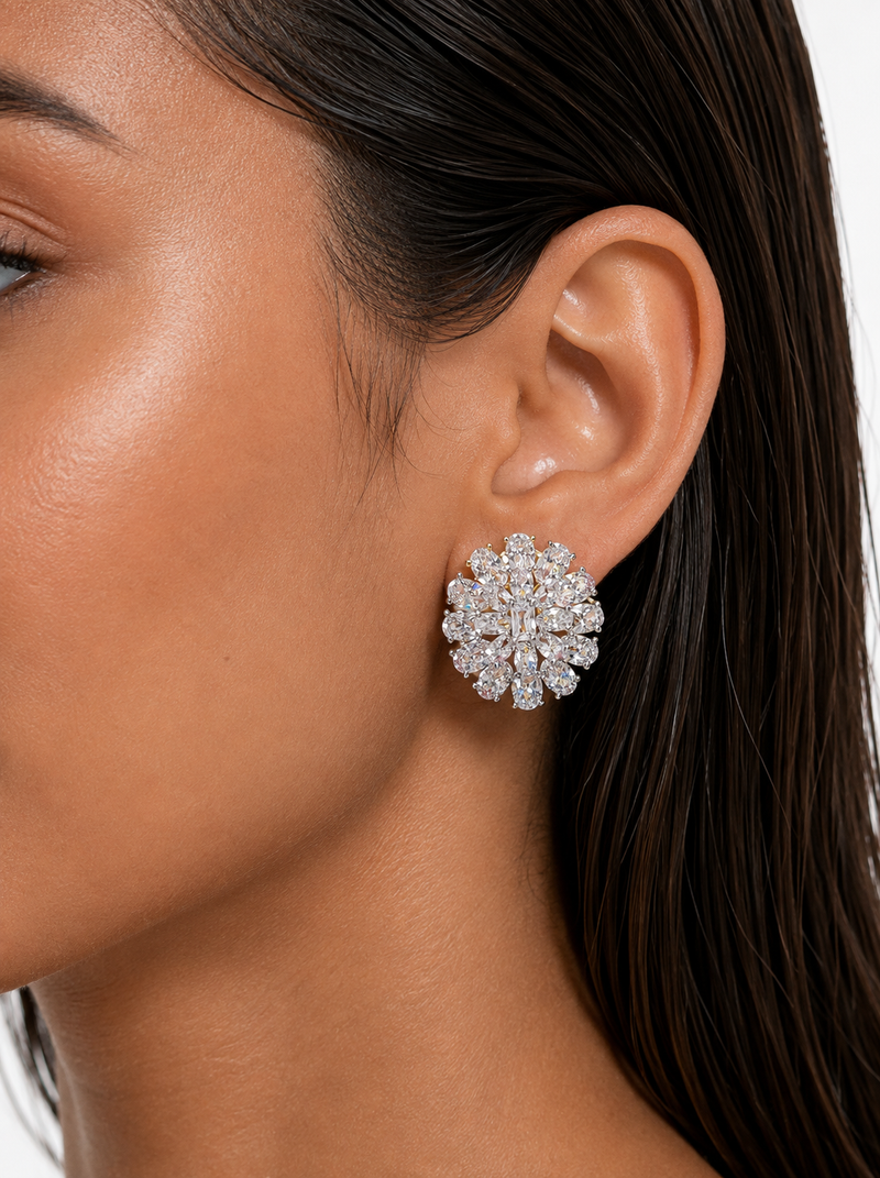 Maharani Leena Diamond Teardrop Diamond-Like Zircon Pendant Necklace Set & Arya Diamond-Like Zircon Choker Necklace – Gold-Tone (2 Necklaces & 2 Earrings)