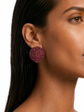 Ruhana Ruby Dome Studs