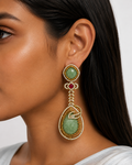 Suki Mint & Ruby Diamond Drop Earrings