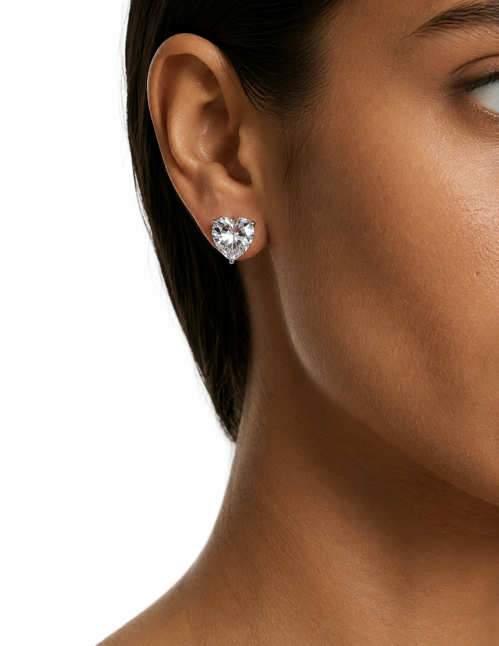 The Beloved Heart Diamond-Like Zircon Compressed Necklace