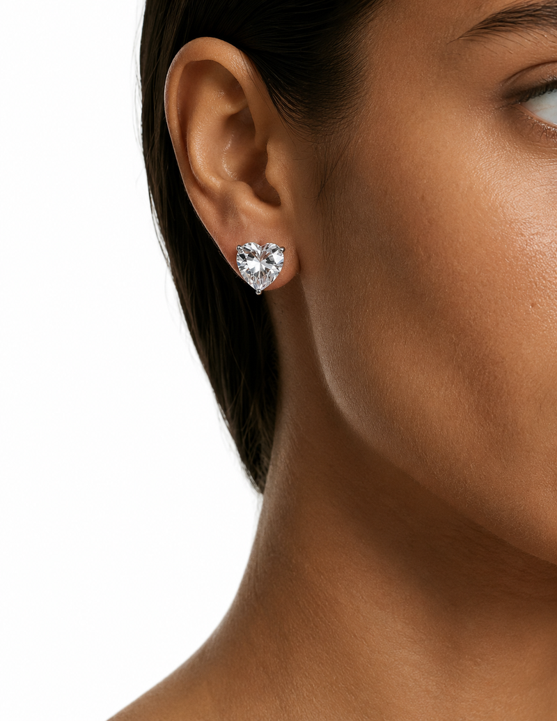 The Beloved Heart Diamond-Like Zircon Compressed Necklace