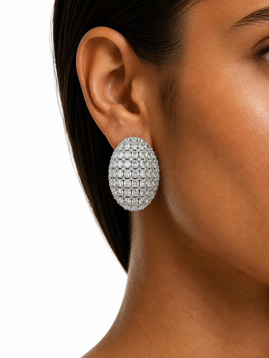 Reeva Diamond-Like Zircon Statement Necklace Set – Necklace & Earrings