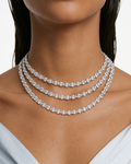 Aaiza 3-Layer Diamond-Like Zircon Necklace Set – Necklace & Earrings