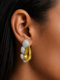 Aurette Diamond-Like Zircon Citrine Butterfly Stud Earrings