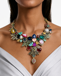 Elysia Multicolour Statement Luxe Necklace Set – Necklace & Earrings