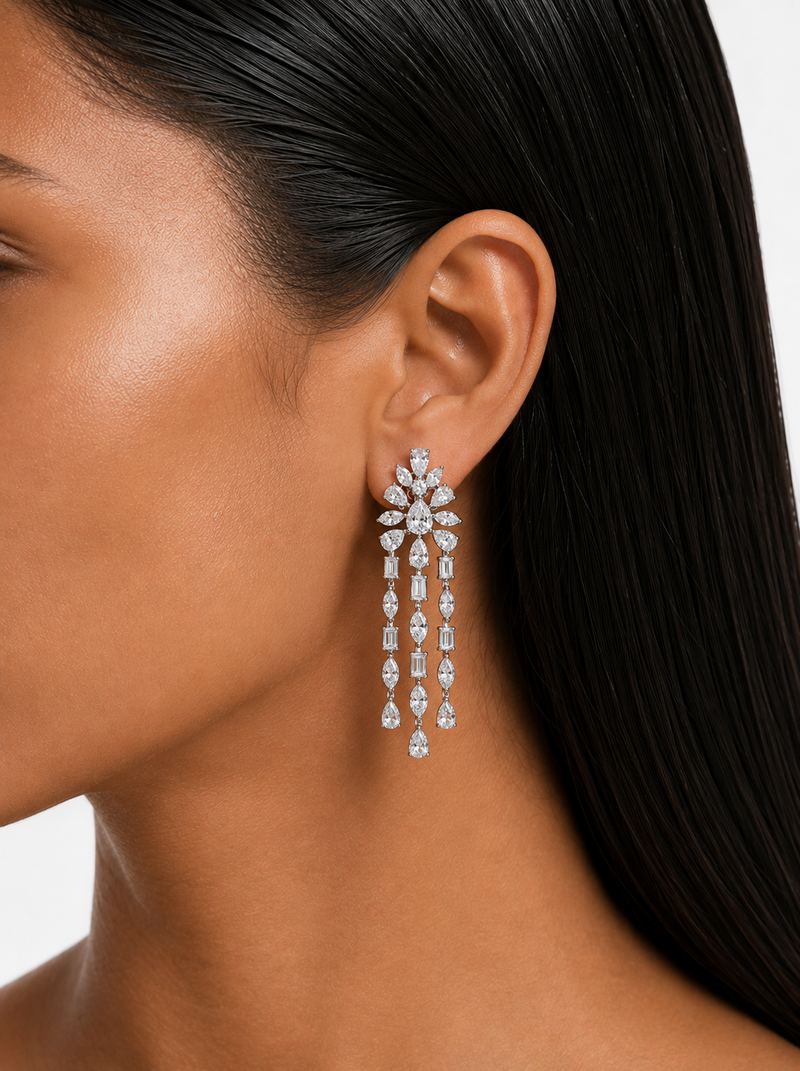 Rain Drop Diamanté Necklace Set