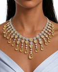 Aurora Citrine Zircon Chandelier Necklace Set – Necklace & Earrings