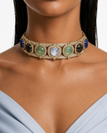 Elaris Multicolor Moissanite Polki Kundan with Zircon Diamond Detailing Choker Set