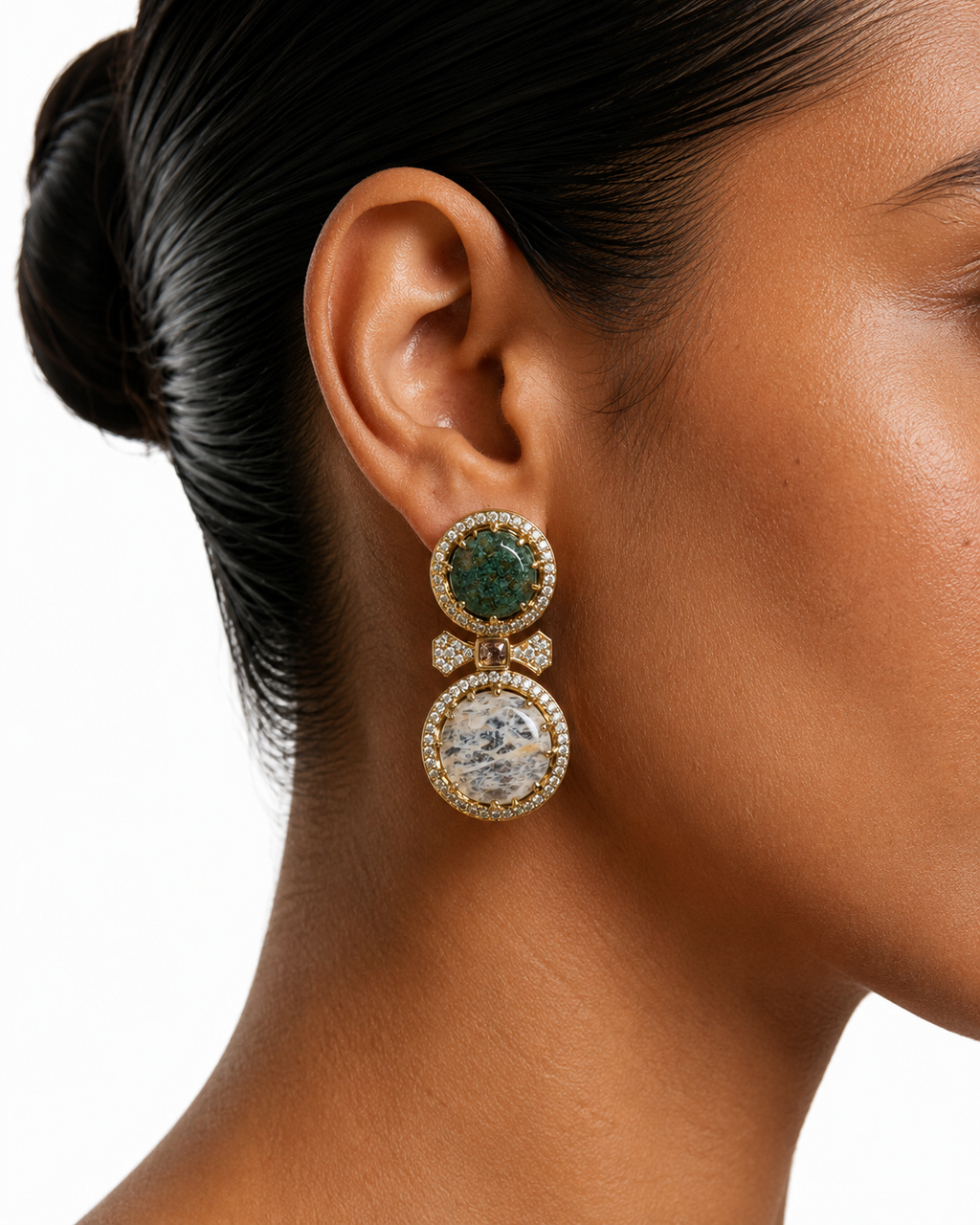 Isma Multicolor Moissanite Polki Kundan with Zircon Diamond Detailing Necklace Set