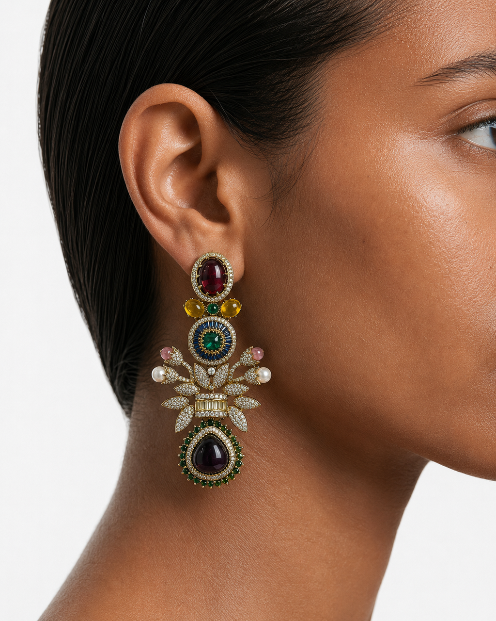 Aurevie Multicolour Statement Luxe Necklace Set – Necklace & Earrings