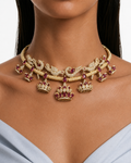 Huma Ruby Moissanite Polki Kundan Royal Necklace Set – Necklace & Earrings