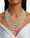 Élysia Mist Stone Multi Layer Beaded Statement Necklace