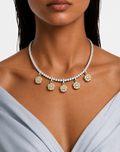 Colette Citrine Bloom & Diamond-Like Zircon Statement Pendant Necklace Set (Necklace & Earrings)
