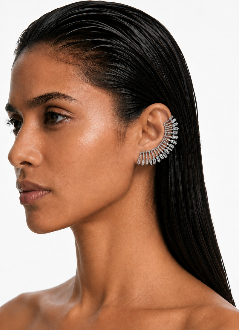 Elowen Diamond Statement Fan Earrings