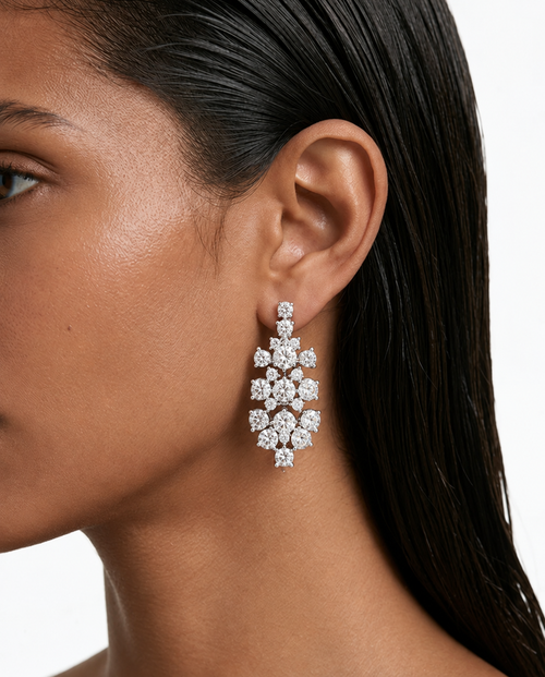 Faye Pear Drop Diamond-Like Zircon Necklace Set – Necklace & Earrings