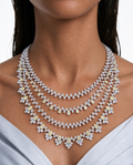 Fia Citrine Diamond-Like Zircon Four Layer Necklace Set – Necklace & Earrings