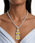 Della Citrine Diamond-Like Zircon Drop Pendant Necklace Set – Necklace & Earrings
