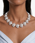 Nola Pearl & Leaf Diamond-Like Zircon Necklace Set – Necklace & Earrings