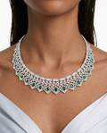 Romy Emerald Pear Diamond-Like Zircon Necklace Set – Necklace & Earrings