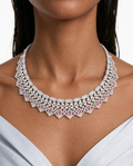 Romy Pink Pear Diamond-Like Zircon Necklace Set – Necklace & Earrings