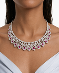 Romy Ruby Pear Diamond-Like Zircon Necklace Set – Necklace & Earrings