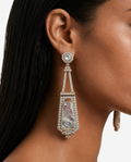 Arlette Pale Aqua & Pink Eiffel Drop Earrings