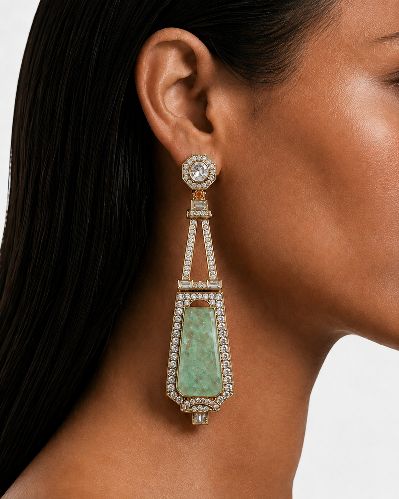 Arlette Mint & Peach Eiffel Drop Earrings