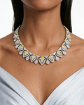 Aster Citrine Fan Diamond-Like Zircon Necklace Set – Necklace & Earrings