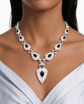 Vespera Sapphire Teardrop Diamond-Like Zircon Jewellery Set – Necklace, Earrings, Bracelet & Ring