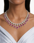 Kiki Ruby Pear Drop Diamond-Like Zircon Necklace Set – Necklace & Earrings