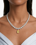 Odelia Citrine Pear Drop Diamond-Like Zircon Necklace Set – Necklace & Earrings